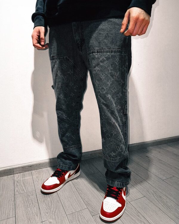 Jeans Fancy Drip “Shadow Monogram” – Denim Premium Texturizado