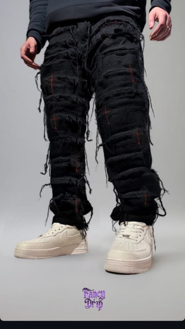 Jeans Fancy Drip “Black Ripper” – Edición Salvaje - Image 2