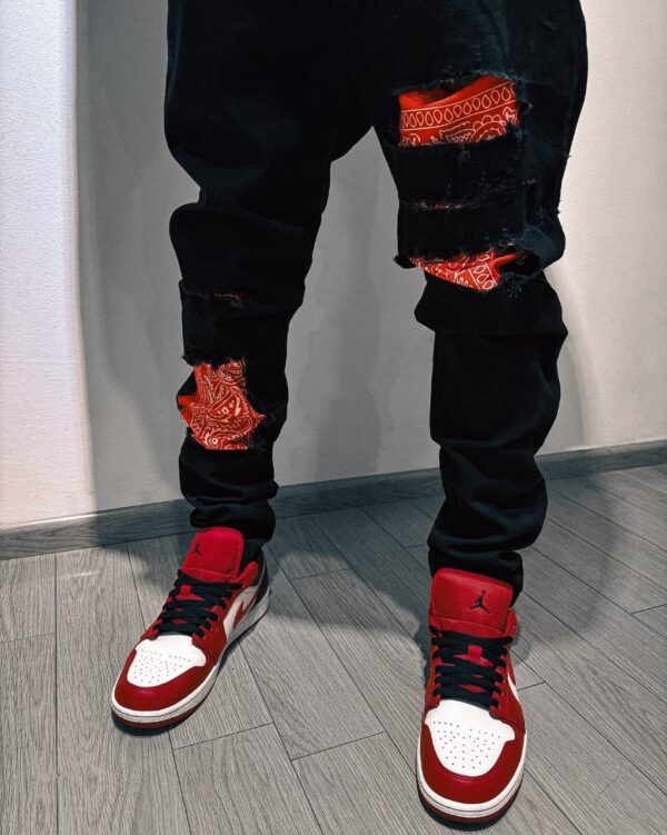 Jeans Fancy Drip “Paint Bandana Red” – Street Drop - Image 2